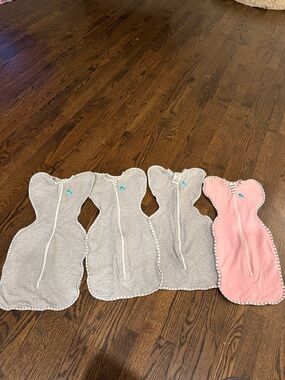 Love to dream Swaddle Sacks with Zipper - Gray and Pink bundle